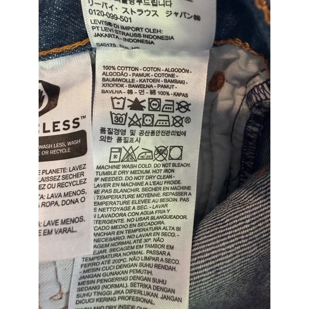 Levis 501 Original Fit Jeans Mens W33 L34 Medium Wash Blue Button Fly 00501-0000